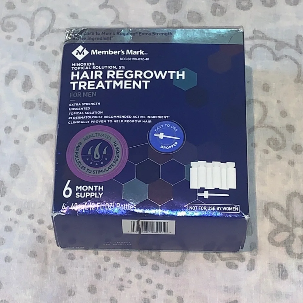 New Member's Mark Men's Hair Regrowth Treatment - 6 Bottles EXP: 02/2026